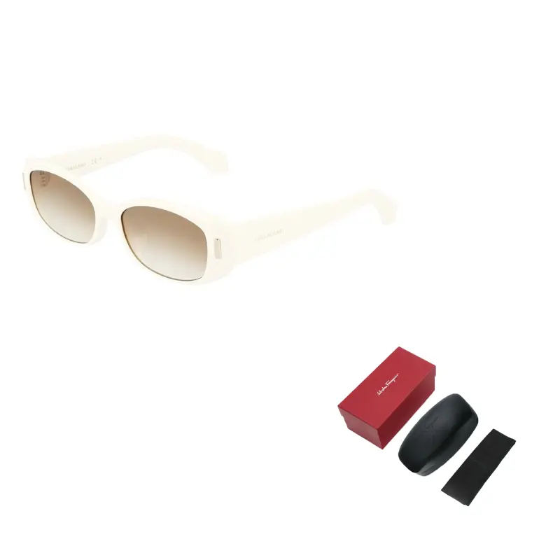 

Ferragamo Овальные солнцезащитные очки с пластиковой оправой Unisex, 103