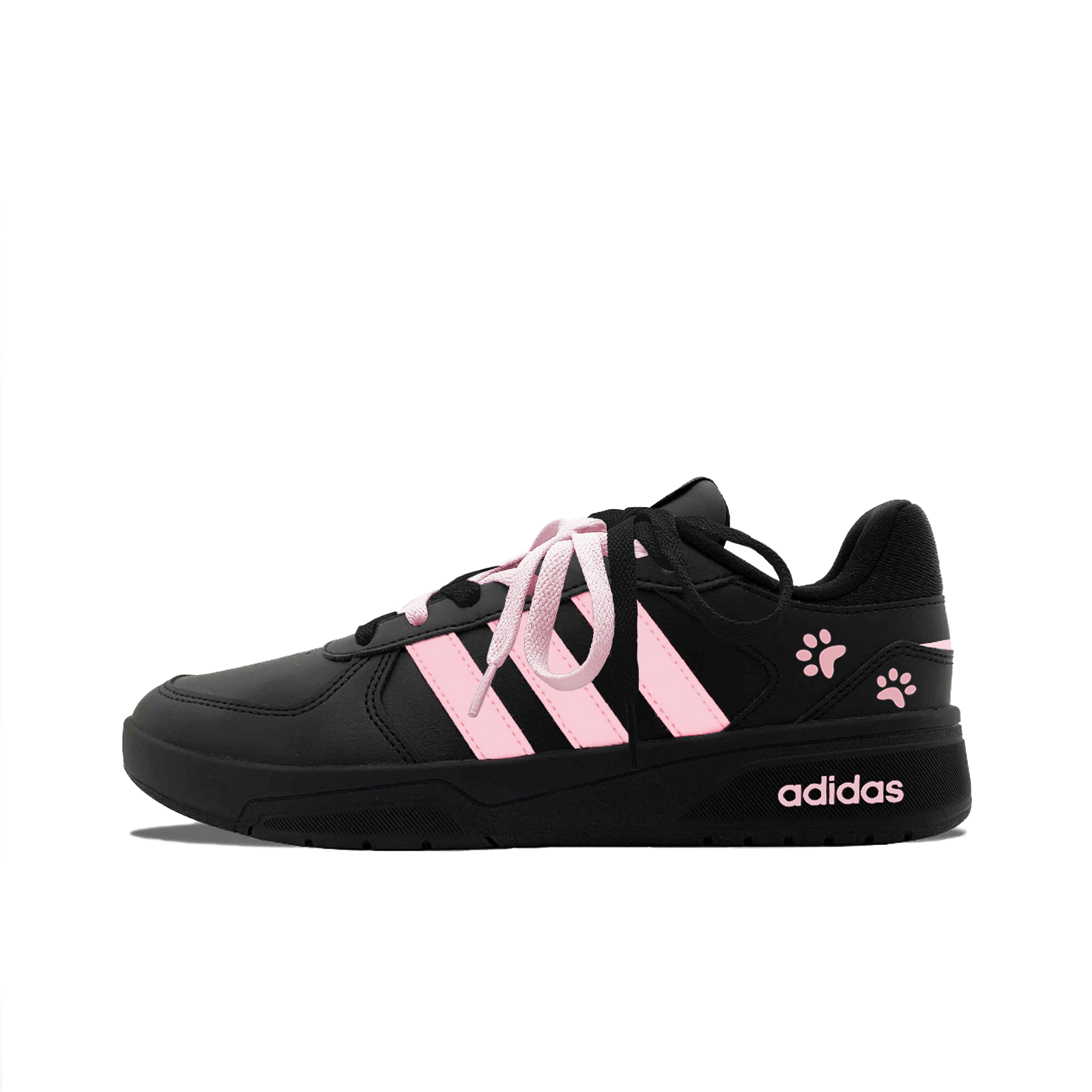

Adidas Neo Courtbeat Light Pink Kitten Abrasion Resistant Low top Skateboard Shoes Unisex Black Pink
