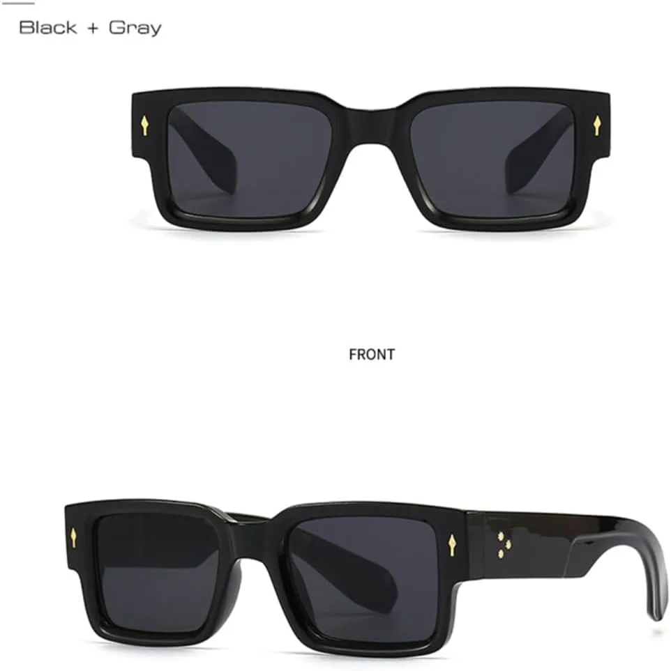 

Солнцезащитные очки для мужчин и женщин - защита UV400 - Rivets Punk Gradient Dark Green для занятий спортом на открытом воздухе и вождения DSVIGF, Black Dark Green