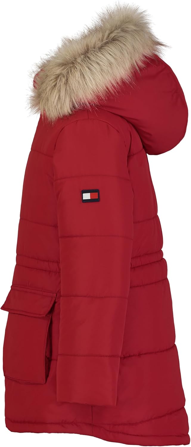 Длинная куртка Tommy Hilfiger для девочек с подкладкой из флиса, Anorak Chili Pepper — фото 2