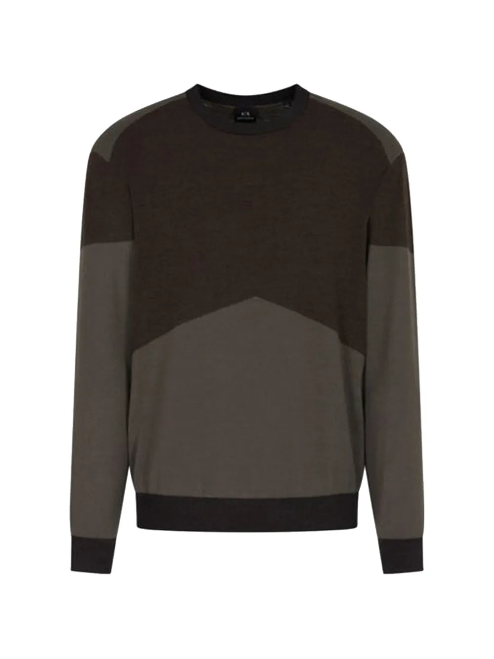 

Свитер с цветными блоками Armani Exchange, коричневый