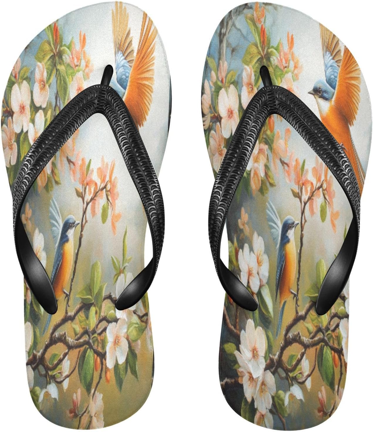 

Вьетнамки Blossom Birds бежевые, пляжные, с резиновой подошвой, нескользящие, летние тапочки для мужчин и женщин, для прогулок Sinestour