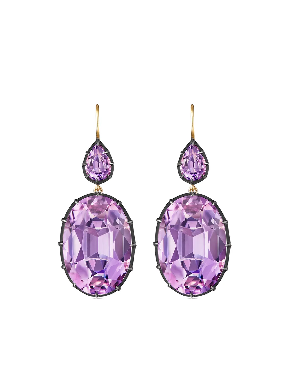 

Серьги-подвески Collect из желтого золота и серебра с аметистом FRED LEIGHTON, золотой