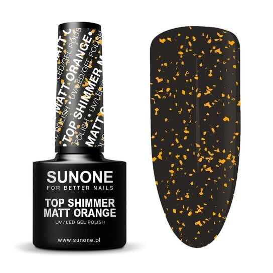 Гибридный Лак Для Ногтей Top Shimmer Matt Orange 5G Sunone — фото 4