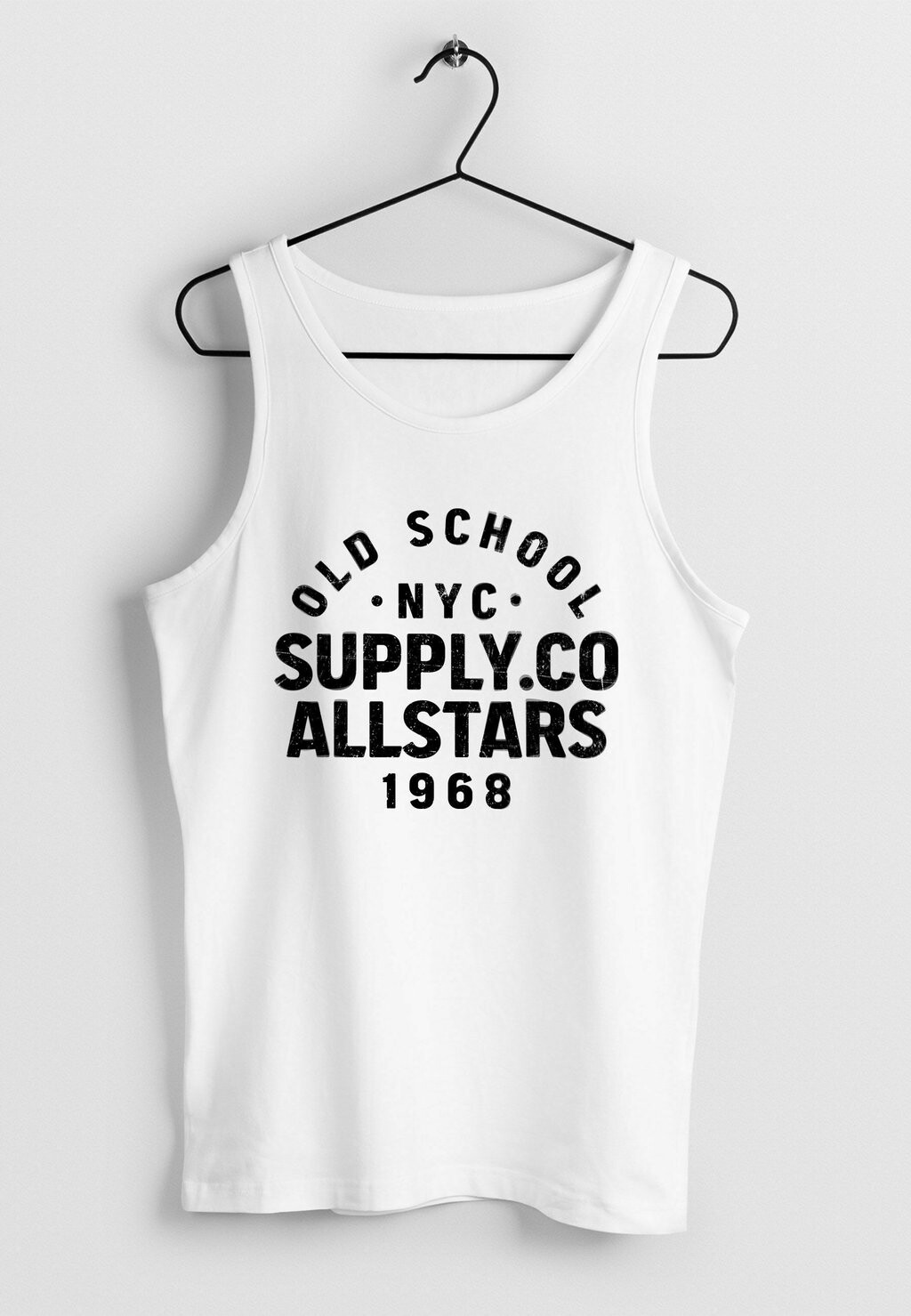 

Топ TANK- BEDRUCKT SCHRIFTZUG OLDSCHOOL NYC NEW YORK CITY Neverless, белый