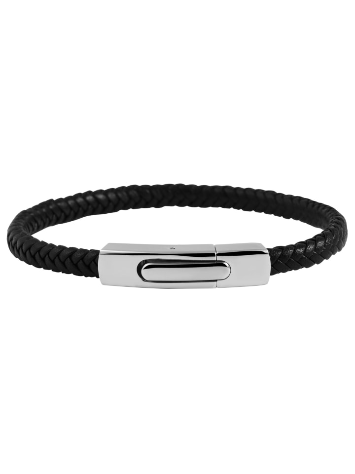 

Adeliás Браслет унисекс - кожаный браслет, 21,5 см, черный