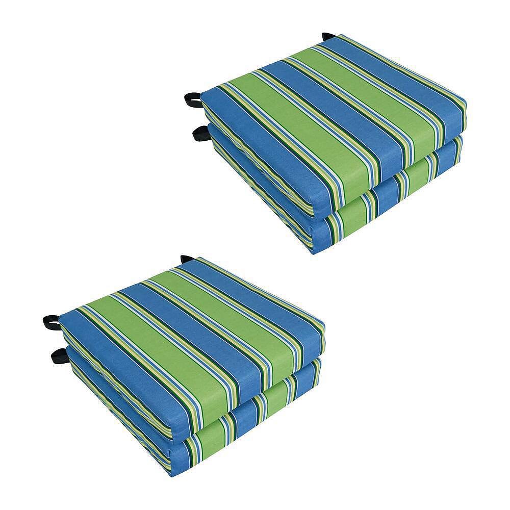 

Набор Blazing Needles из 4 подушек для уличных стульев, цвет Green And Blue