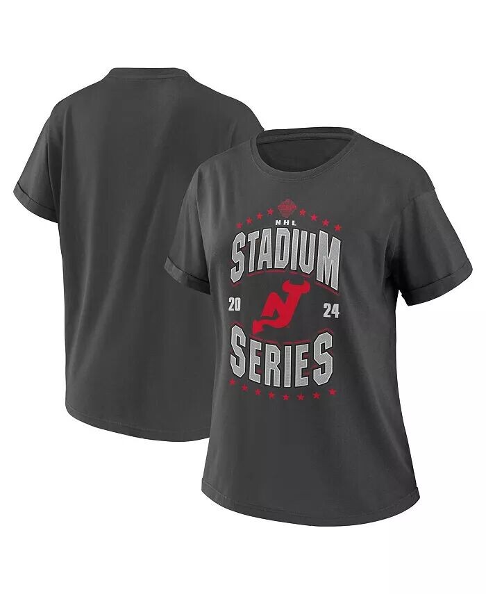 

Женская темно-серая футболка бойфренда New Jersey Devils 2024 NHL Stadium Series WEAR by Erin Andrews