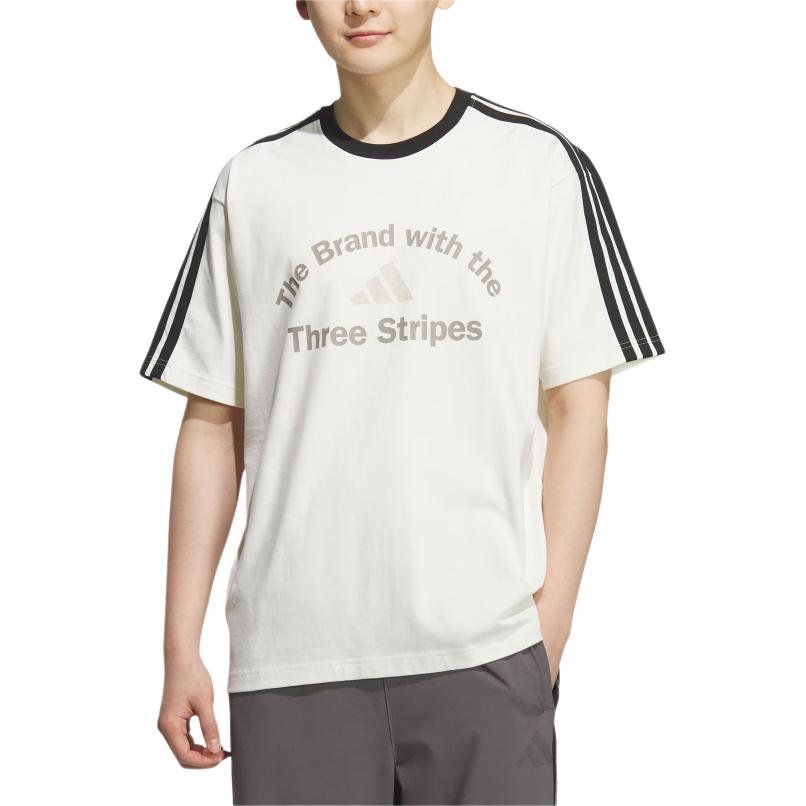 Футболка SS25 Loose Fit Adidas, белый/черный — фото 2