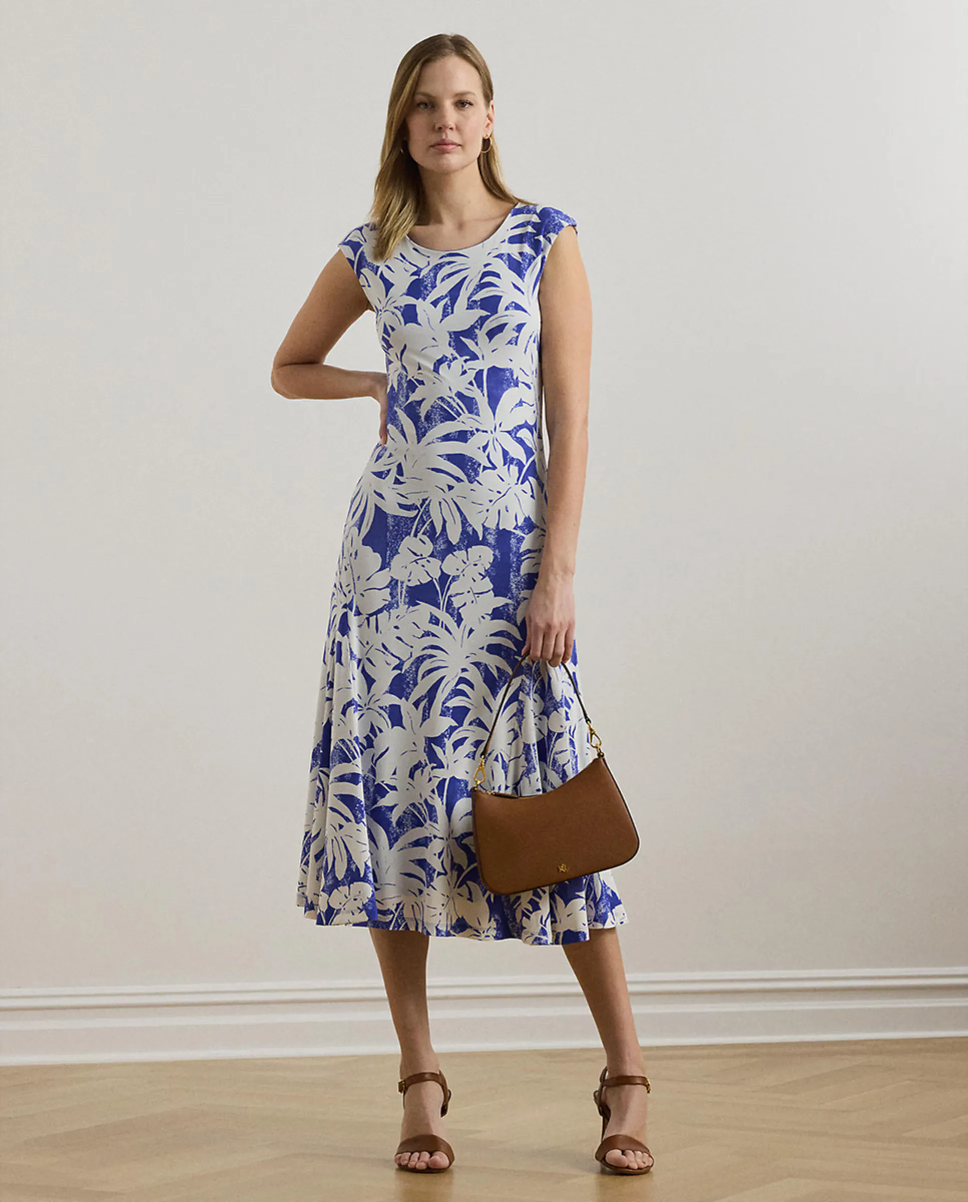 

Миди-платье с коротким рукавом Lauren Ralph Lauren, индиго/синий