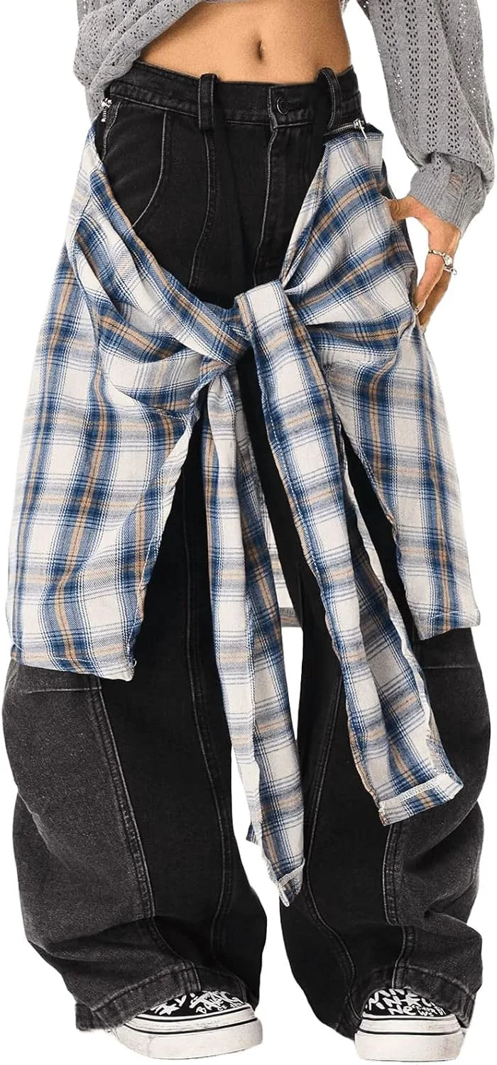 

Джинсы женские High Waisted Baggy Flare FEUSEUZ