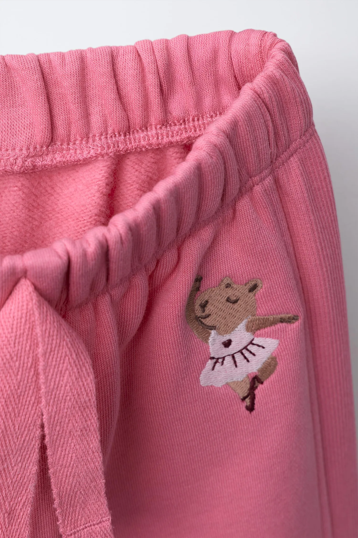 Вышитые широкие брюки-капибара из мягкой ткани Zara, красный/коралловый — фото 3