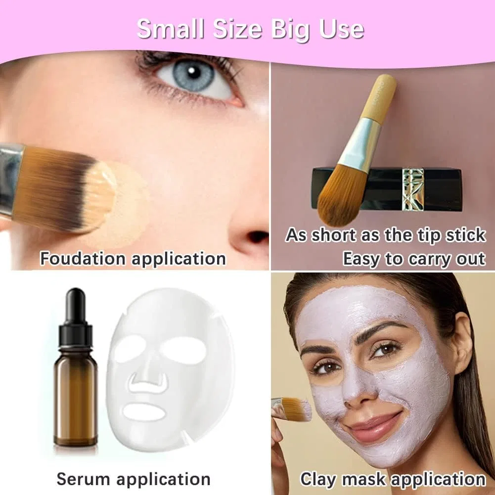 Кисть для маски Boutiqo мини, овальная, деревянная ручка — фото 2