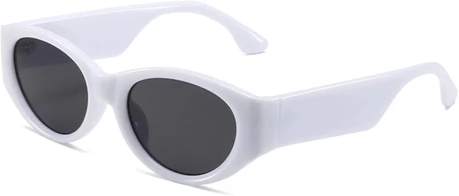 

Винтажные солнцезащитные очки «кошачий глаз» для женщин и мужчин, конфетные цвета, защита от УФ-излучения UV400, панк-стиль, толстая оправа UATXTAU, White-black