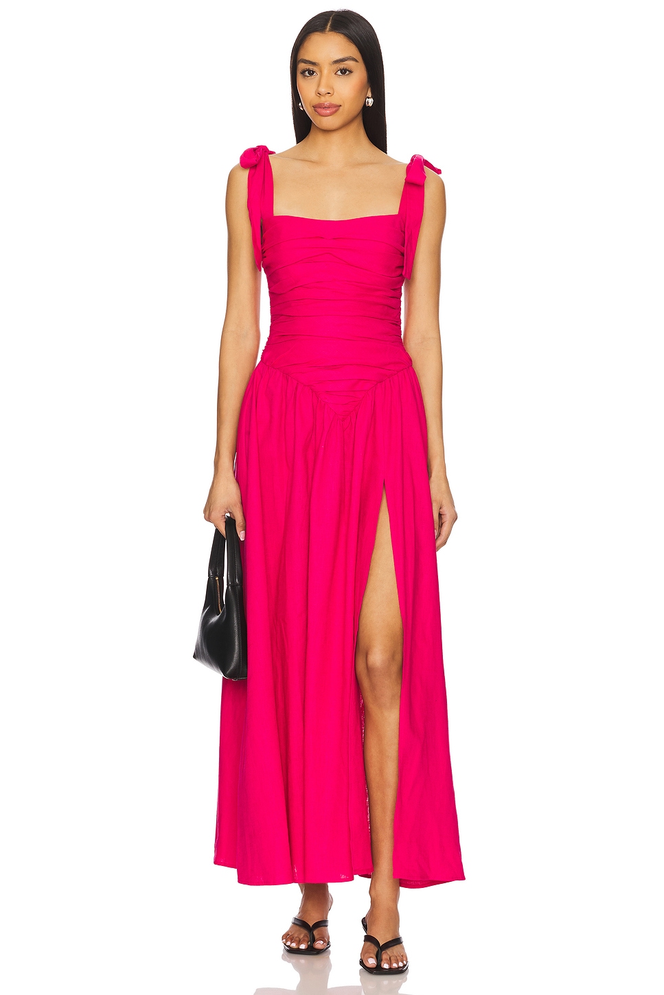 

Платье Мirelle из льна макси Bardot, hot pink