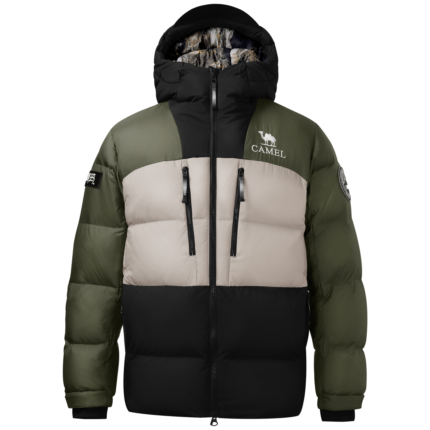 

CAMEL Пуховик для экстремальных холодов Unisex Phantom Black/Dark Olive/Pale Green