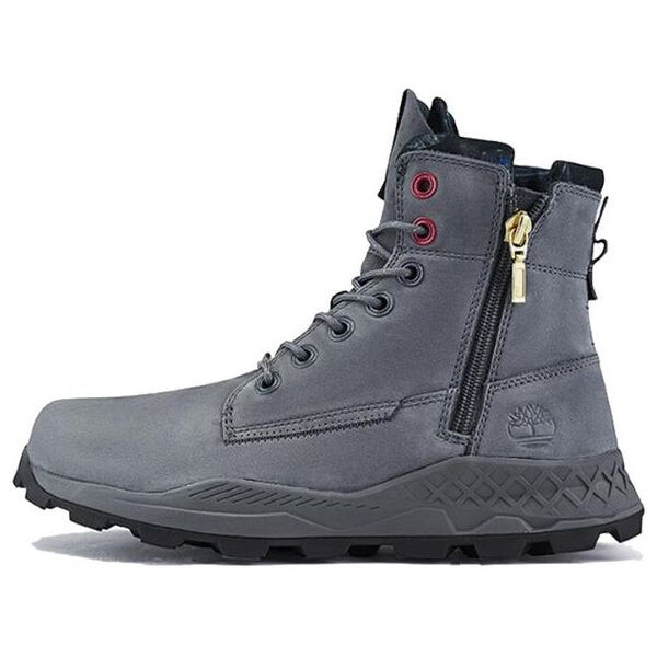 

Кроссовки brooklyn side zip boots 'medium grey nubuck' Timberland, серый