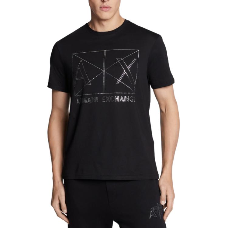 

ARMANI EXCHANGE Футболка AE мужская черная, Черный, ARMANI EXCHANGE Футболка AE мужская черная