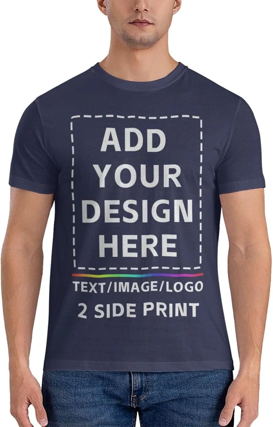 Футболка Custom Shirt Men с принтом спереди и сзади — фото 2