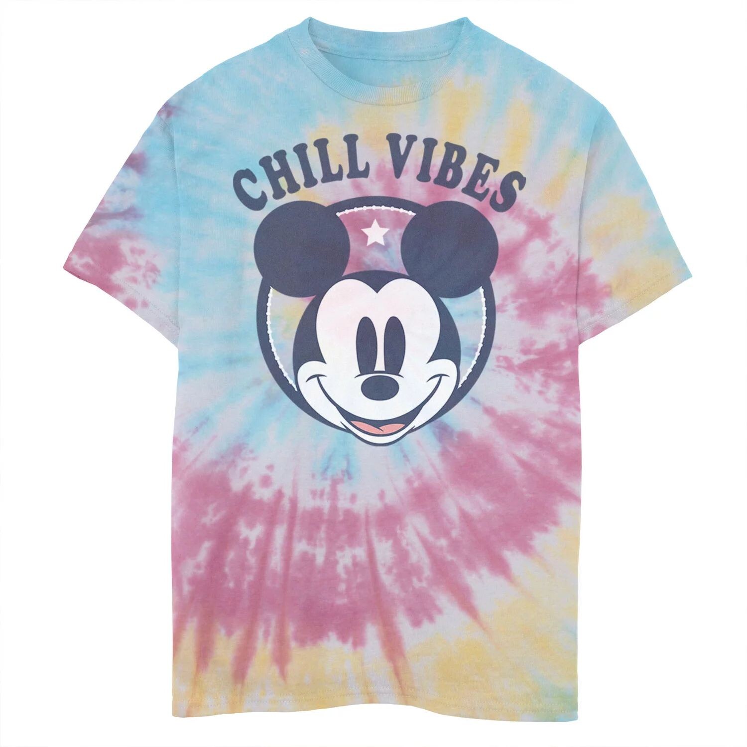 

Футболка с рисунком Tie Dye для мальчиков 8–20 лет Disney с Микки Маусом и рисунком Chill Vibes Disney