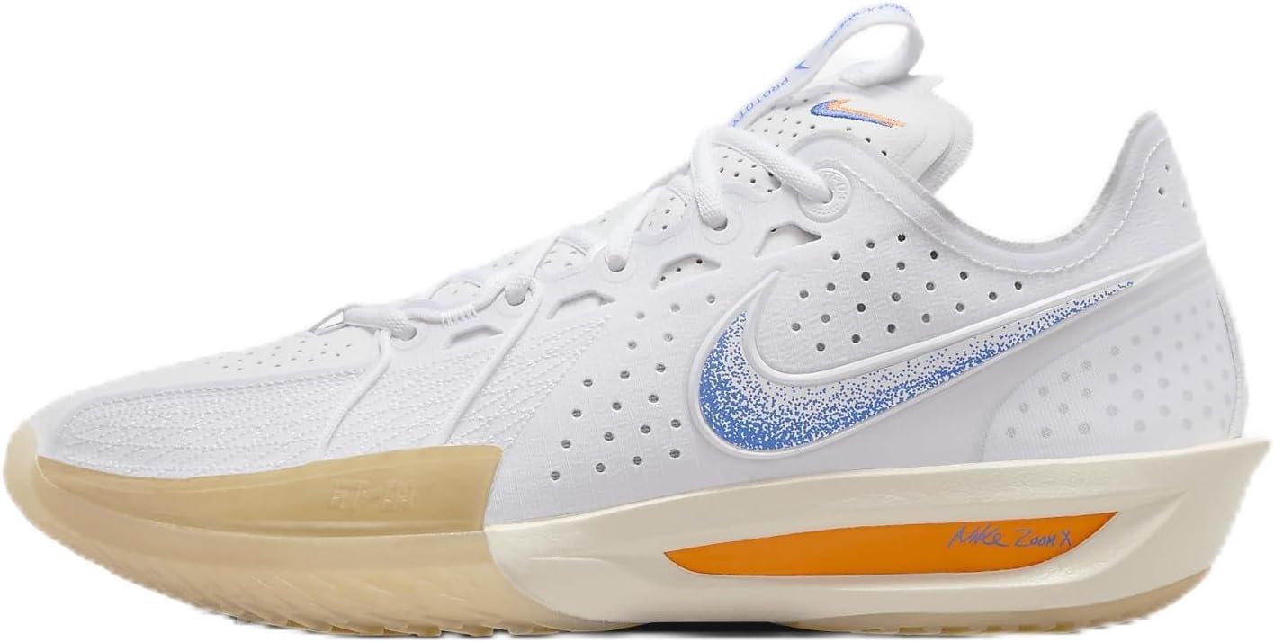 

Баскетбольные кроссовки Nike GT Cut 3 для мужчин, White/Coconut Milk/Gum Yellow/Racer Blue