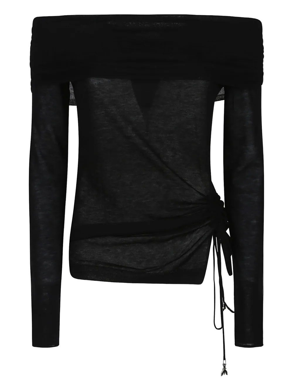 

Свитер с открытыми плечами и завязками сбоку Patrizia Pepe, черный