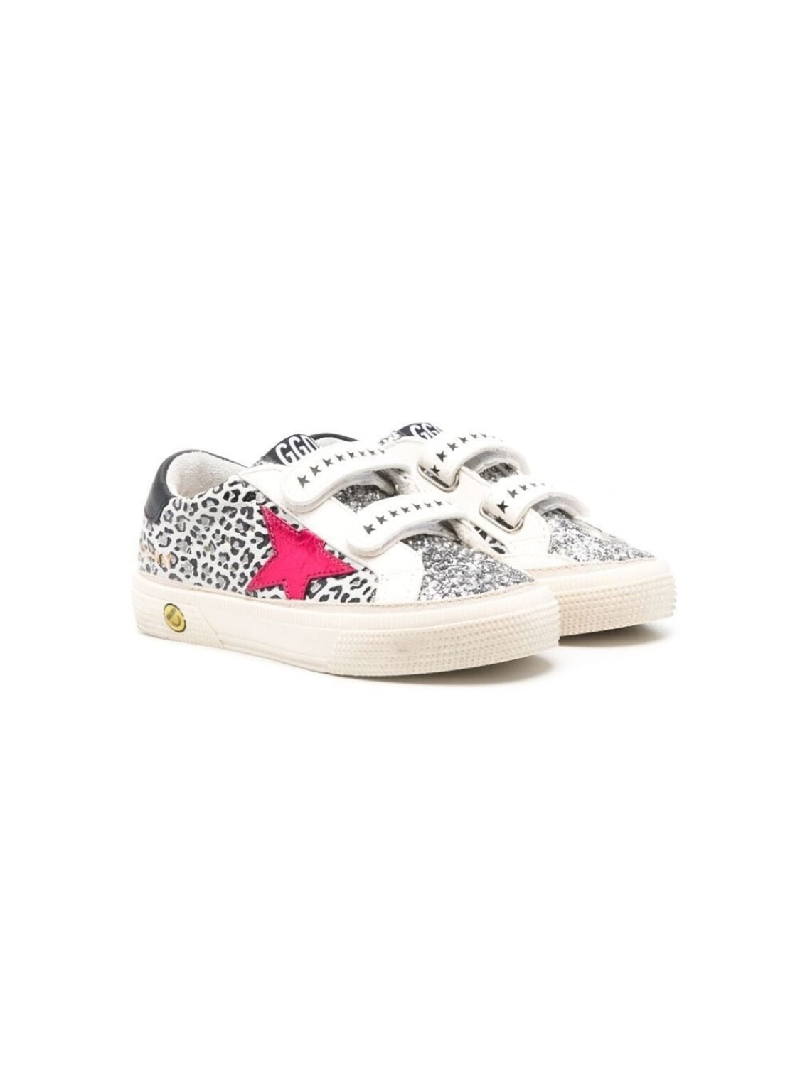 

Golden Goose Kids кеды May с блестками, белый