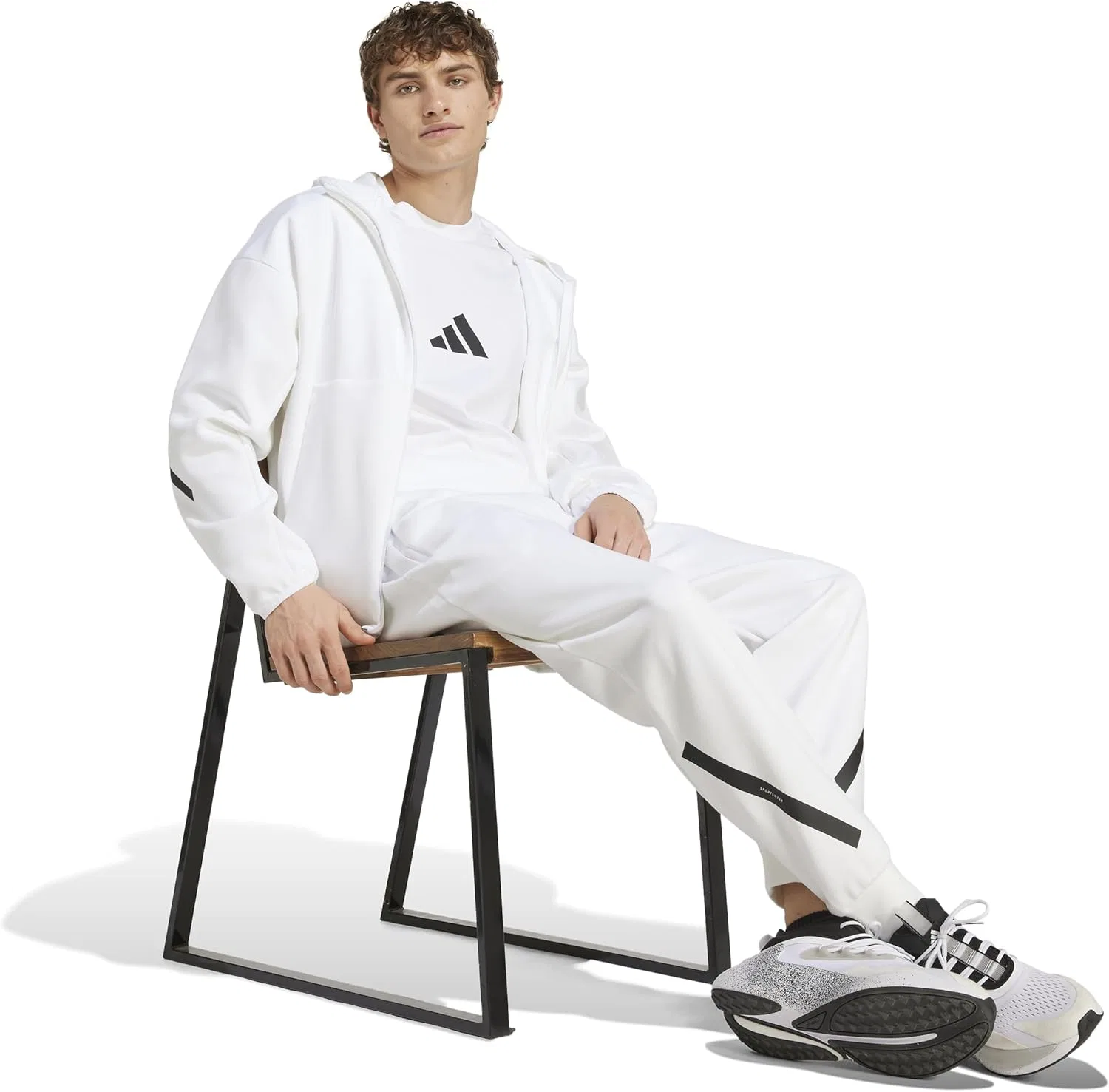 Толстовка Adidas Men's Z.N.E. с молнией, белый — фото 4