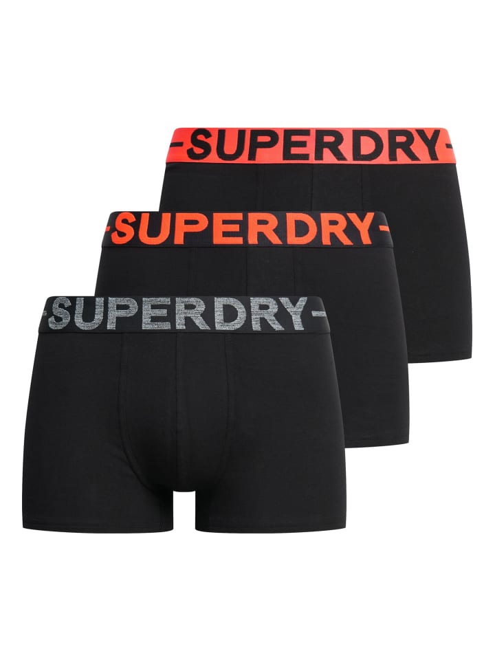

Superdry Комплект из 3 боксерских трусов, черно-оранжевого цвета