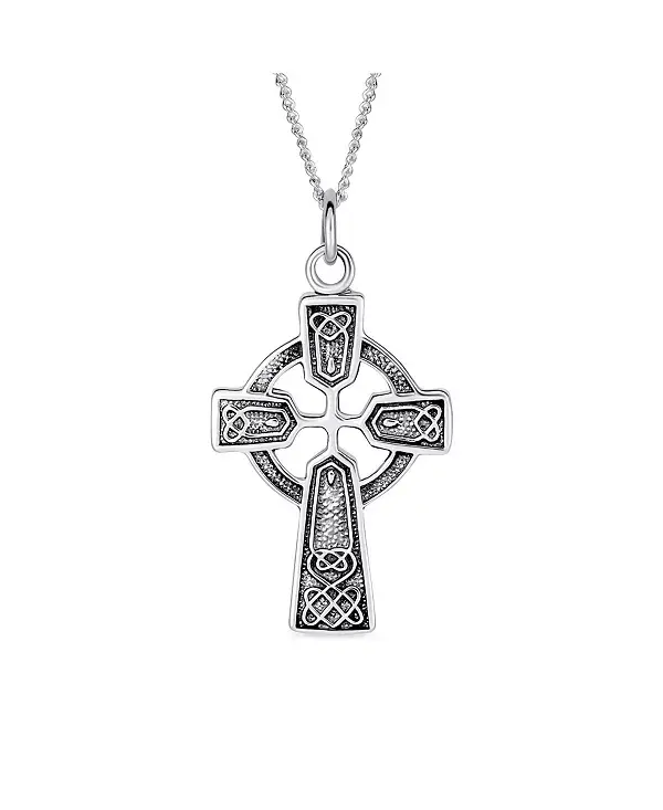 

Ожерелье с подвеской в виде кельтского креста в стиле викингов, стерлинговое серебро Bling Jewelry, grey