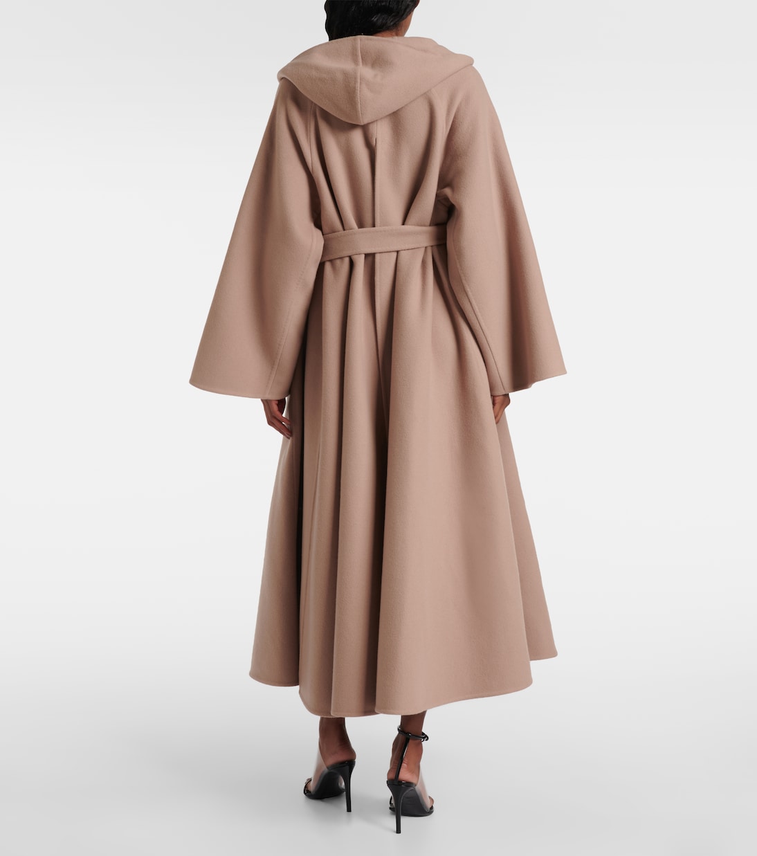 Пальто-халат из шерсти и кашемира Alaïa, кэмел — фото 3