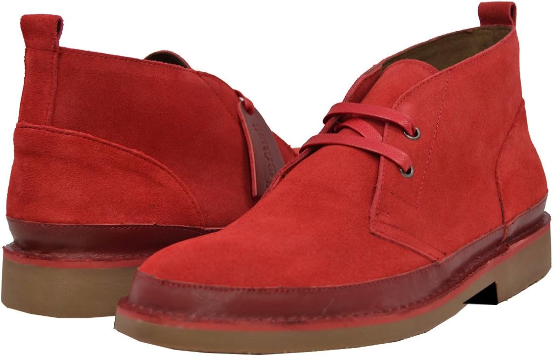 

Мужские кожаные и замшевые ботинки на шнуровке British Collection, красный