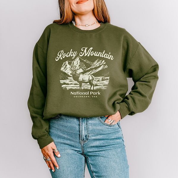 

Свитшот Rocky Mountain National Park Colorado USA с лосем Simply Sage Market, Military, Зеленый, Свитшот Rocky Mountain National Park Colorado USA с лосем Simply Sage Market, Military