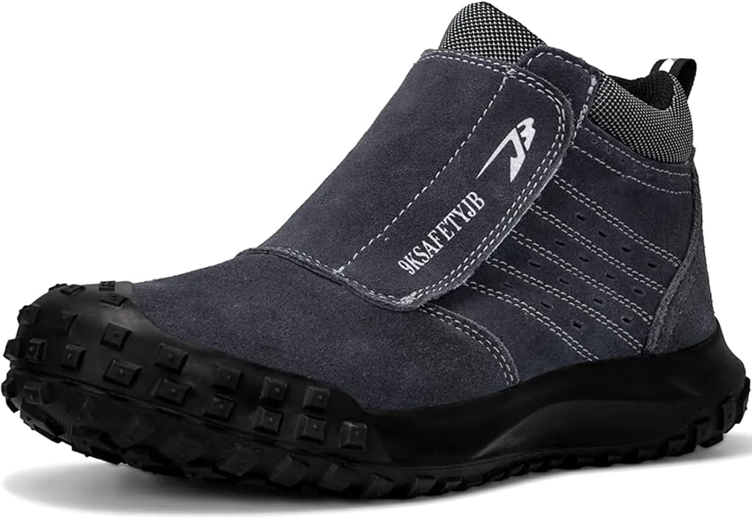 

Рабочие ботинки Hogent для сварщиков для мужчин, слипоны с металлическим носком, мягкие и удобные защитные ботинки, неразрушимые, пробоностойкие строительные ботинки для мужчин, защитная обувь с носком для сварщиков, серый