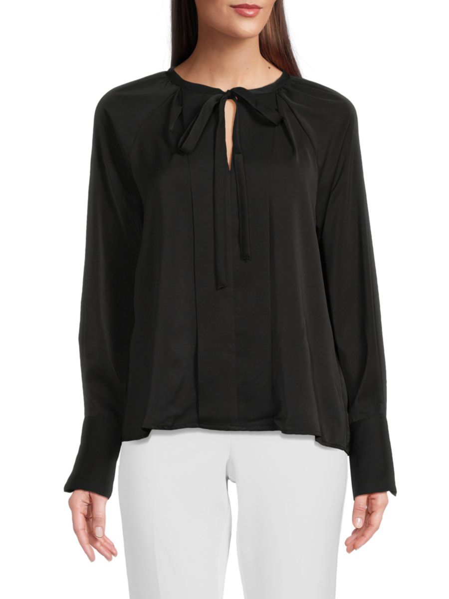 

Блузка с вырезом-замочной скважиной Ecru, черный