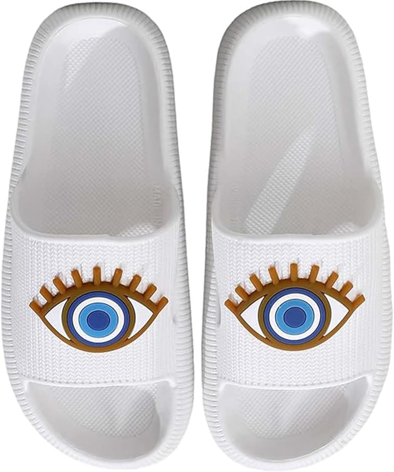 

LNERIP Evil Eye Cloud Тапочки для женщин и мужчин, подушечки-сланцы, легкие и мягкие, шлепанцы для ванной, сада, на платформе, супер массажные домашние шлепанцы для дома и улицы, Eye White