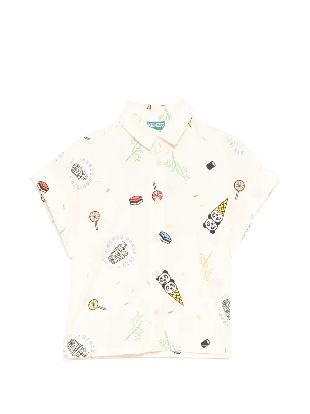 Счастливая сладкая рубашка Kenzo Kids, нейтральный