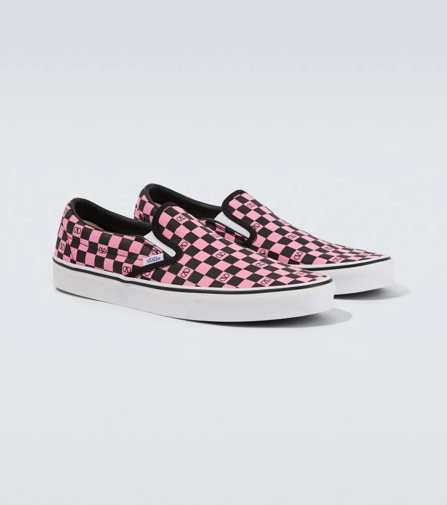 Слипоны Vans VLogo в клетку Valentino Garavani, черный