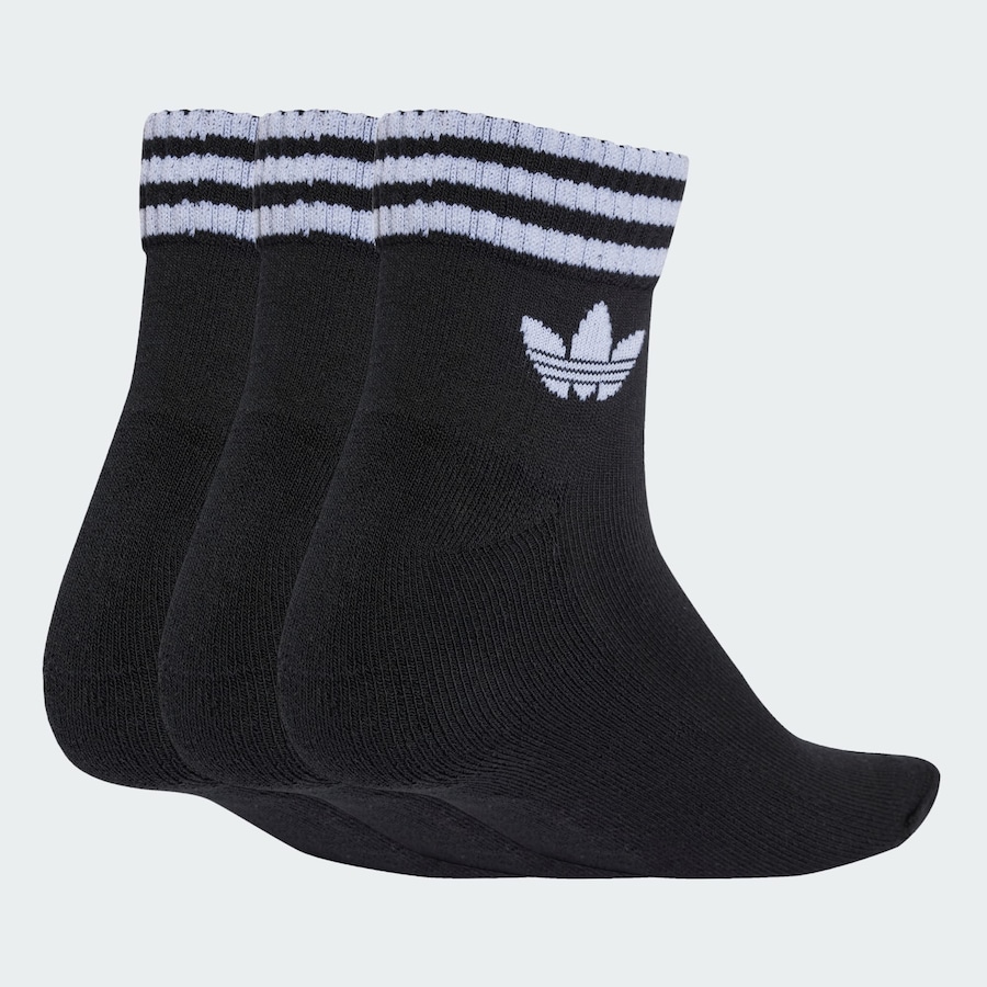 Носки ADIDAS ORIGINALS 3-Stripes Ankle 3 Pairs, черный — фото 2