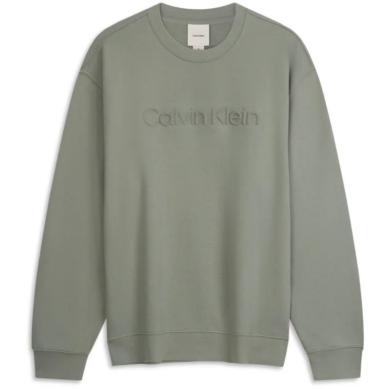Свитшот мужской с круглым вырезом Calvin Klein, PEZ-Light Gray Green — фото 3