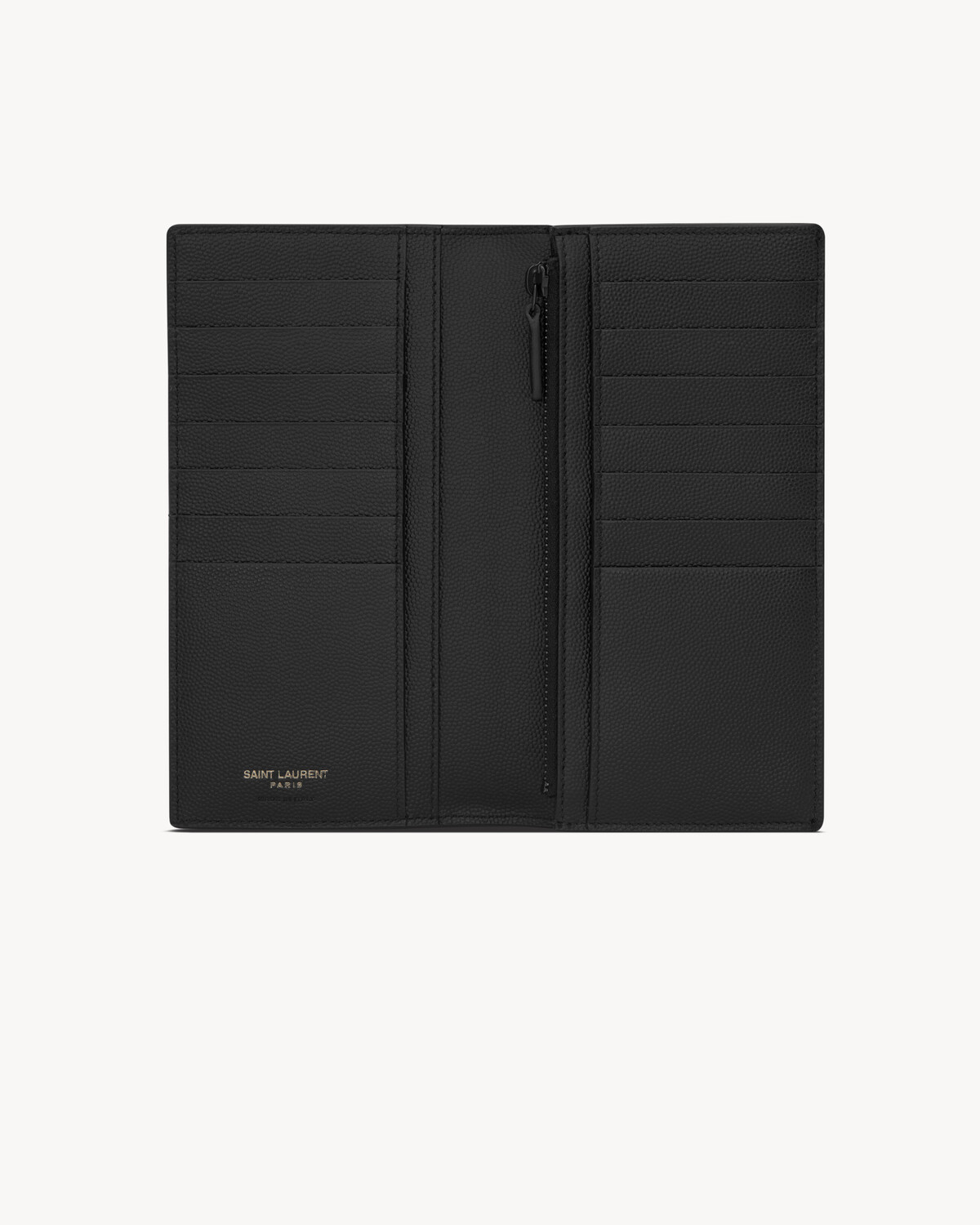 Континентальный кошелек CASSANDRE из кожи grain de poudre Saint Laurent, черный — фото 4