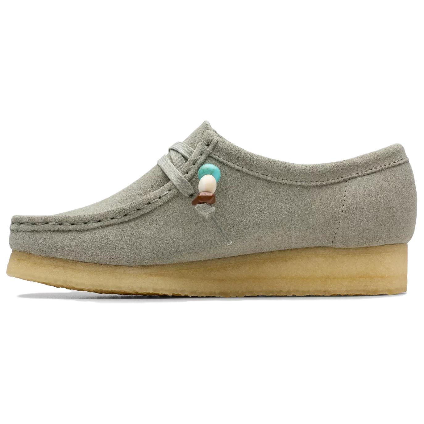 Ботильоны Wallabee женские светло-серые Clarks, Light Gray