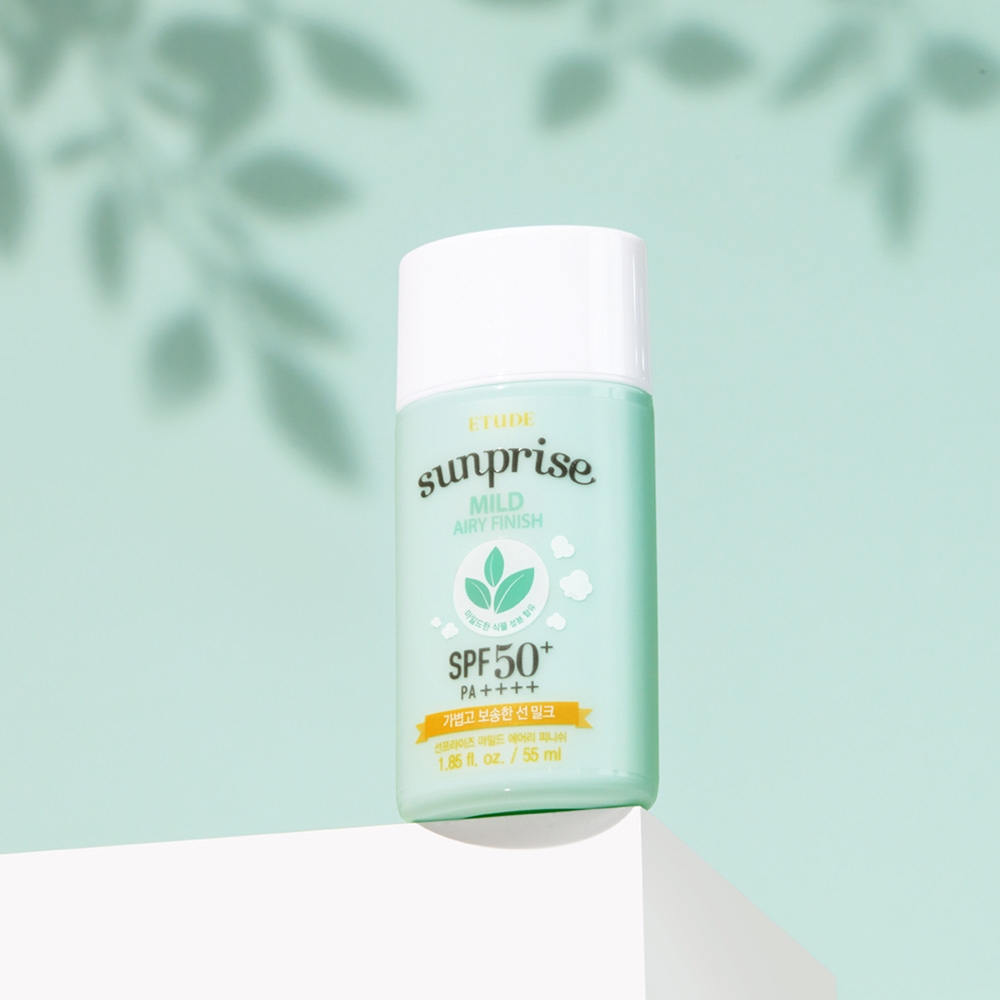 Sunprise мягкий воздушный финишный минеральный защитный флюид для лица SPF 50+ Etude, 55 мл — фото 4