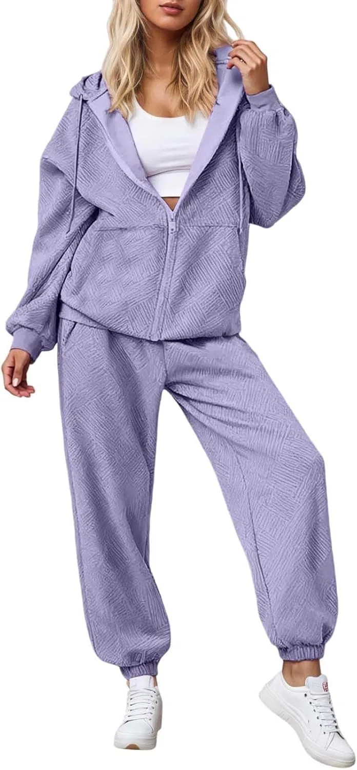 Спортивный костюм с капюшоном, Generic, 2 предмета, Y-#l-light Purple