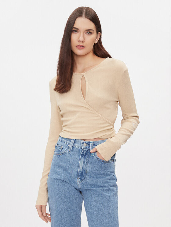 

Узкая блузка Calvin Klein, бежевый