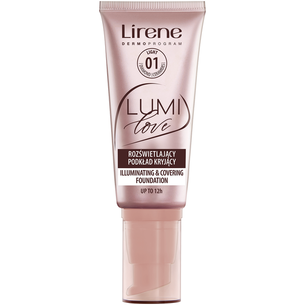 

Тональная основа с эффектом сияния 01 светлая, 30 мл Lirene Lumi love, цвет 01 light