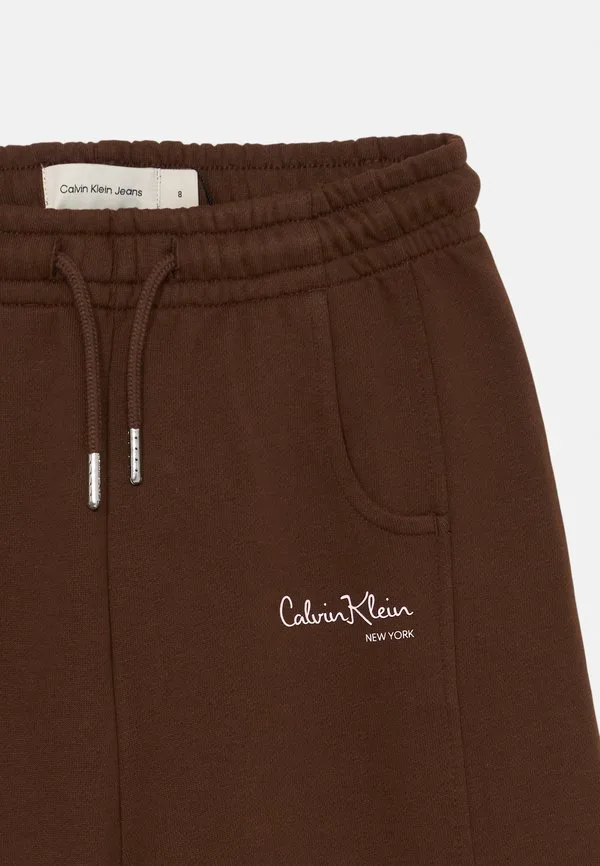 Фирменные спортивные брюки с широкими штанинами. Calvin Klein Jeans, Legacy Brown — фото 3
