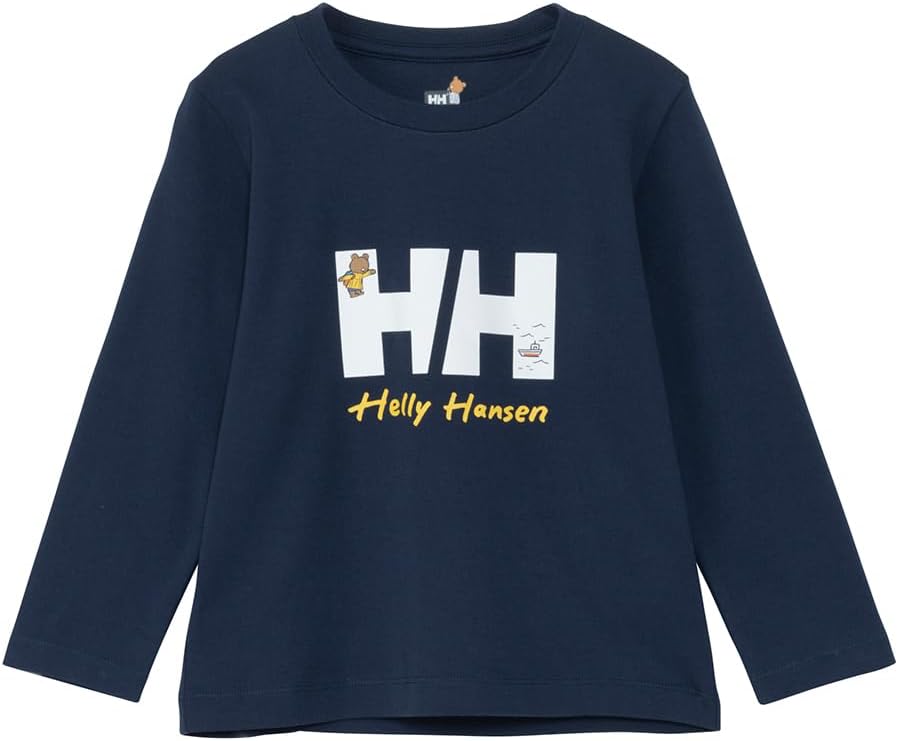 

Футболка с длинным рукавом Helly Hansen HJ32460, детская, с длинным рукавом, HH, футболка с изображением медведя Хелли, темно-синий