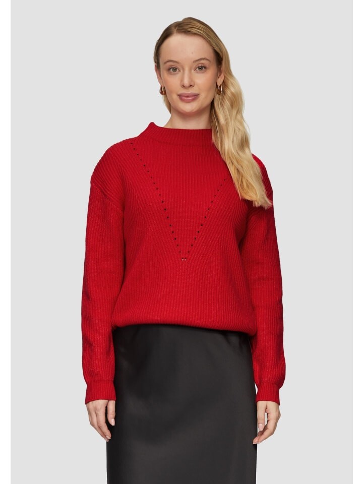 

Пуловер s.Oliver BLACK LABEL Strickpullover langarm, красный