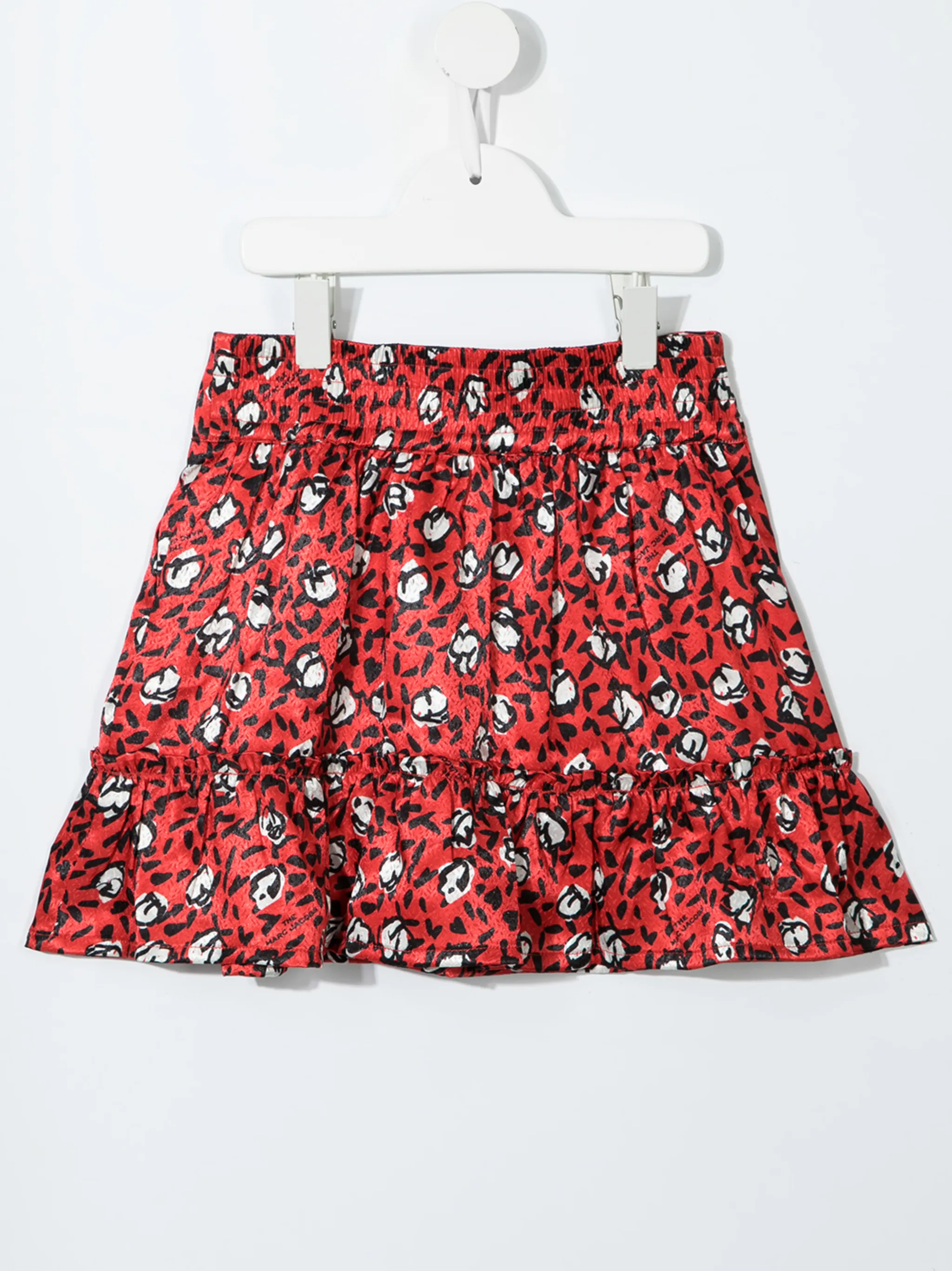 Расклешенная юбка с леопардовым принтом Marc Jacobs Kids, красный — фото 2